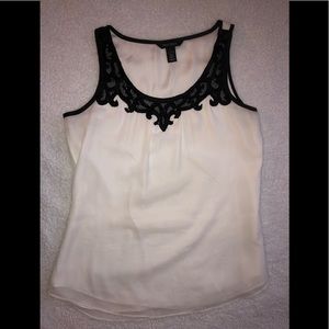 White House Black Market sheer white tank top